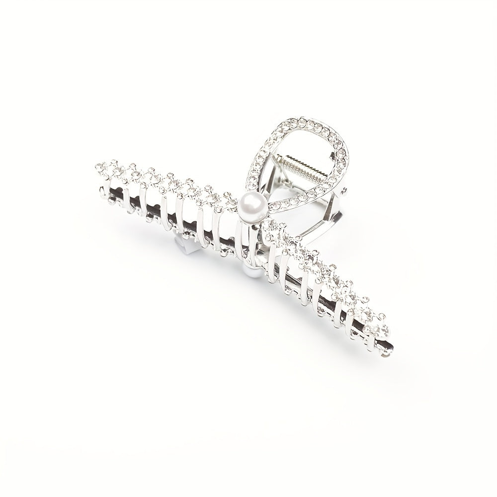 2pcs Pearl Rhinestone Claw Clips for Girls