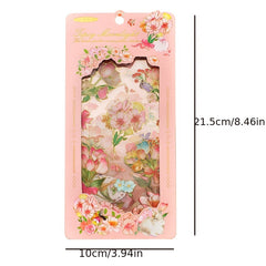 6pcs Sparkling Flowers Stickers Foil Stamped Water Resistant DIY Decoration