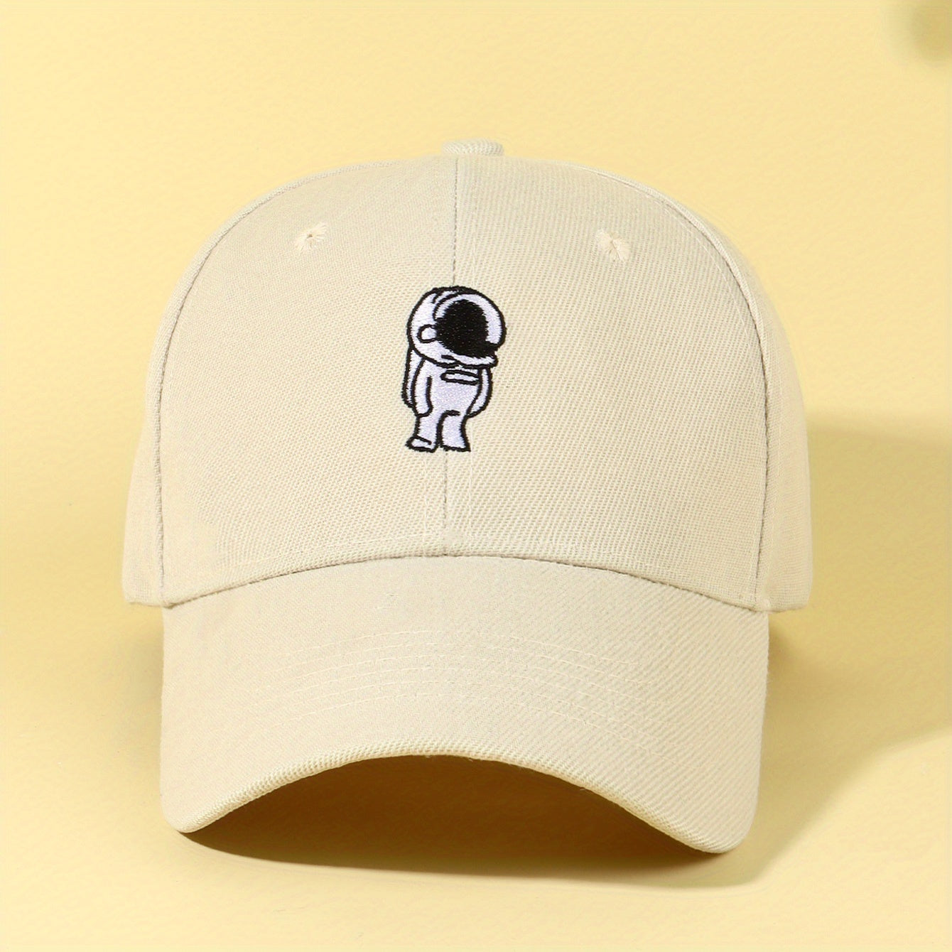Astronaut Baseball Cap Beige Dad Hat Lightweight Adjustable Sun Hats