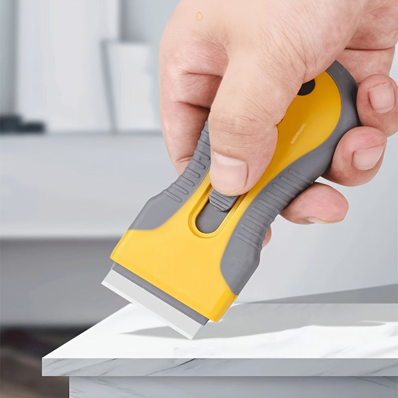 Flat Razor Blade Scraper Paint Stripping Tool Window Scraper - Yellow/Orange