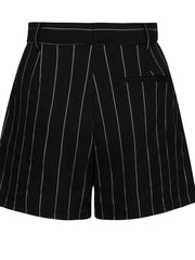 Striped Print High Waist Summer Shorts Women's Clothing