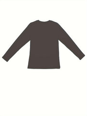 Leopard Print Lounge Top Long Sleeve Crew Neck Women's Pajama Shirt