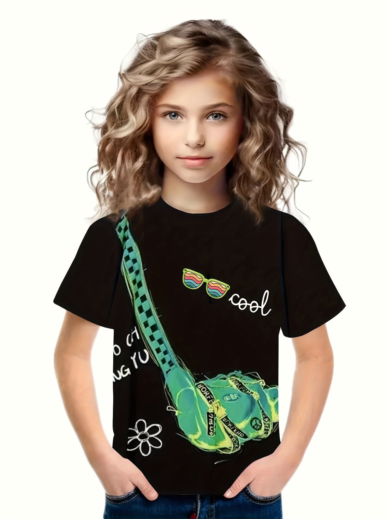 3D Creative Bag Graphic Short Sleeve T shirt For Kids