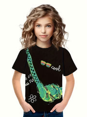 3D Creative Bag Graphic Short Sleeve T shirt For Kids