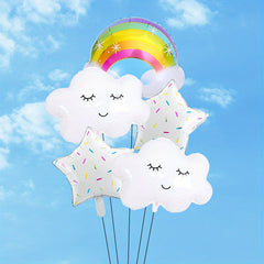 Rainbow Cloud Birthday Party Balloons Set