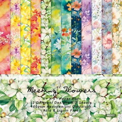 Meeting Flower OMBRE Scrapbook Kit 6 Pattern Paper DIY Photo Album