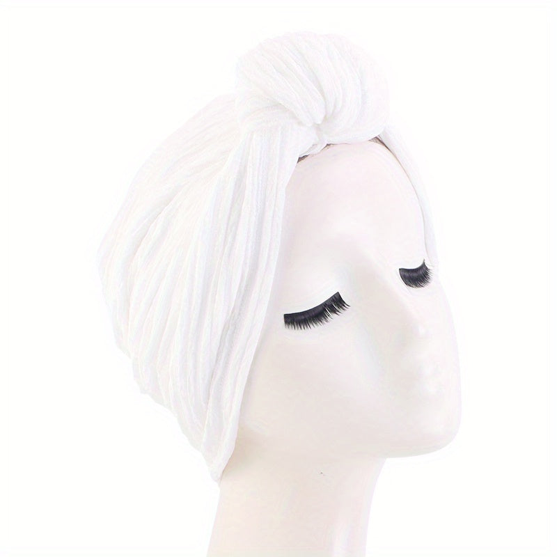 Solid Boho Bonnet Head Wrap Head Scarf Elastic Beanie Chemo Hats