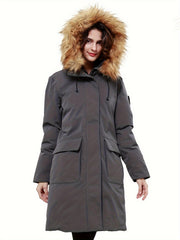 Women's Down Parka Jacket Insulated Thermal Winter Hooded Coat