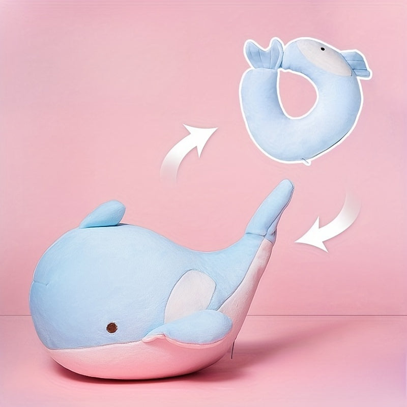Whale Cartoon U-shaped Pillow for Home & Outdoor Use