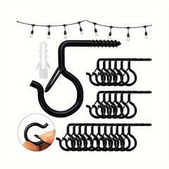 6pcs Metal Christmas Lantern Hook Q Shaped Flower Pot Hook Vertical Hanging Silv