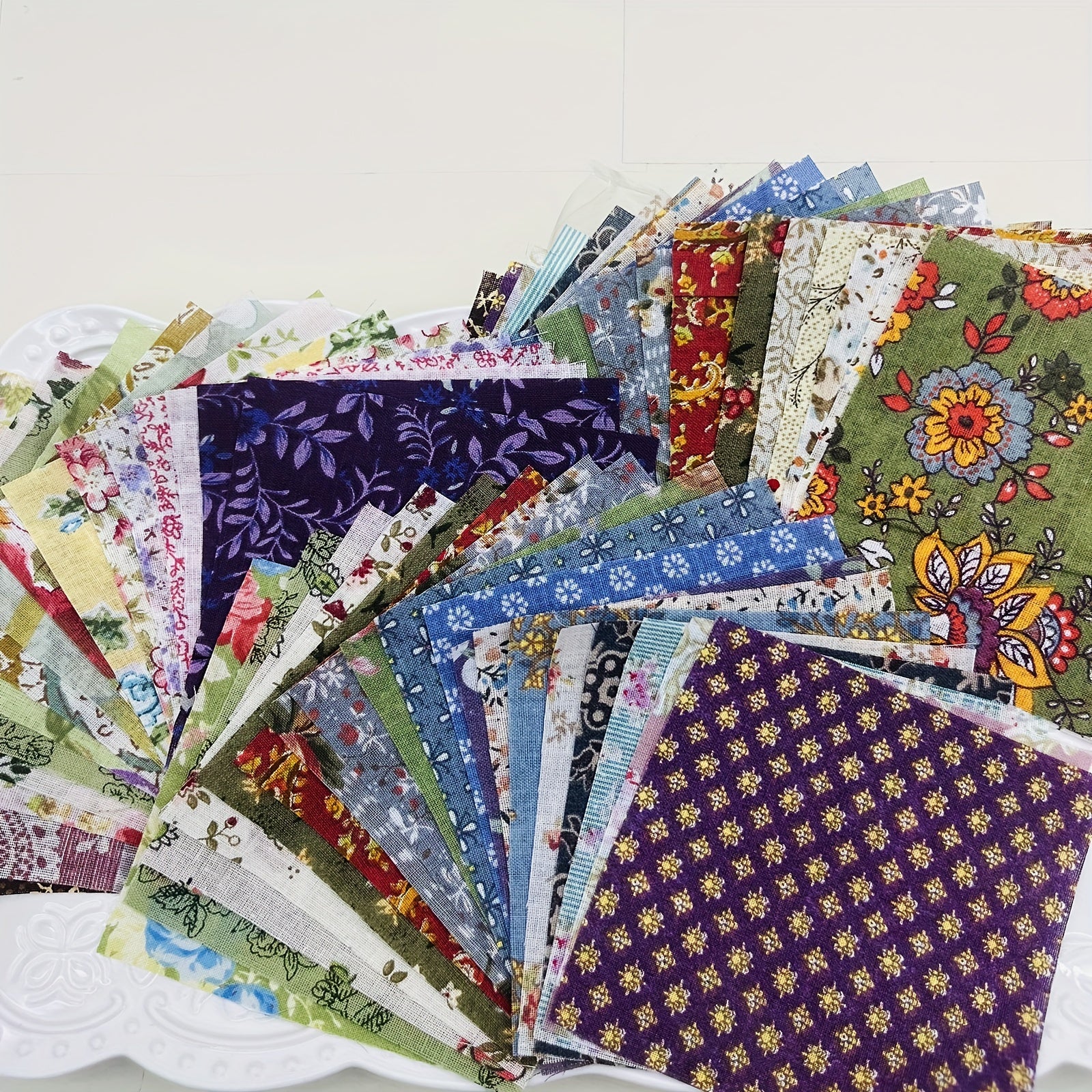 60pcs Cotton Fabric Bundles For Quilting Sewing DIY, 10x10cm Squares