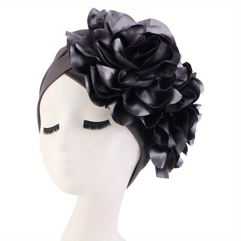 Double Flower Turban Headwrap Hat for Girls