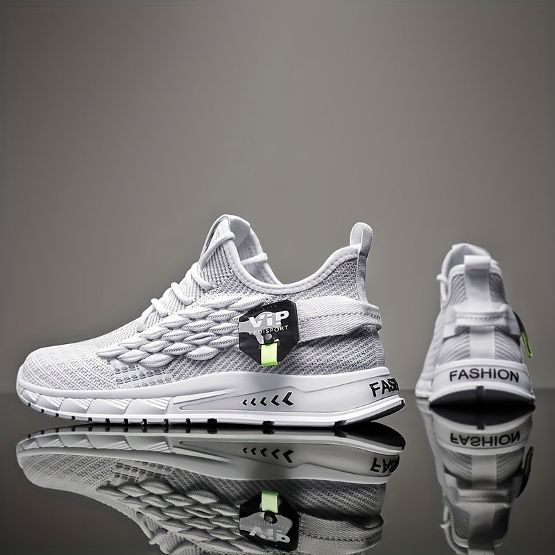 Men's Fish Scale Lace-Up Sneakers Comfortable Walking Shoes