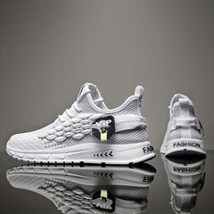 Men's Fish Scale Lace-Up Sneakers Comfortable Walking Shoes