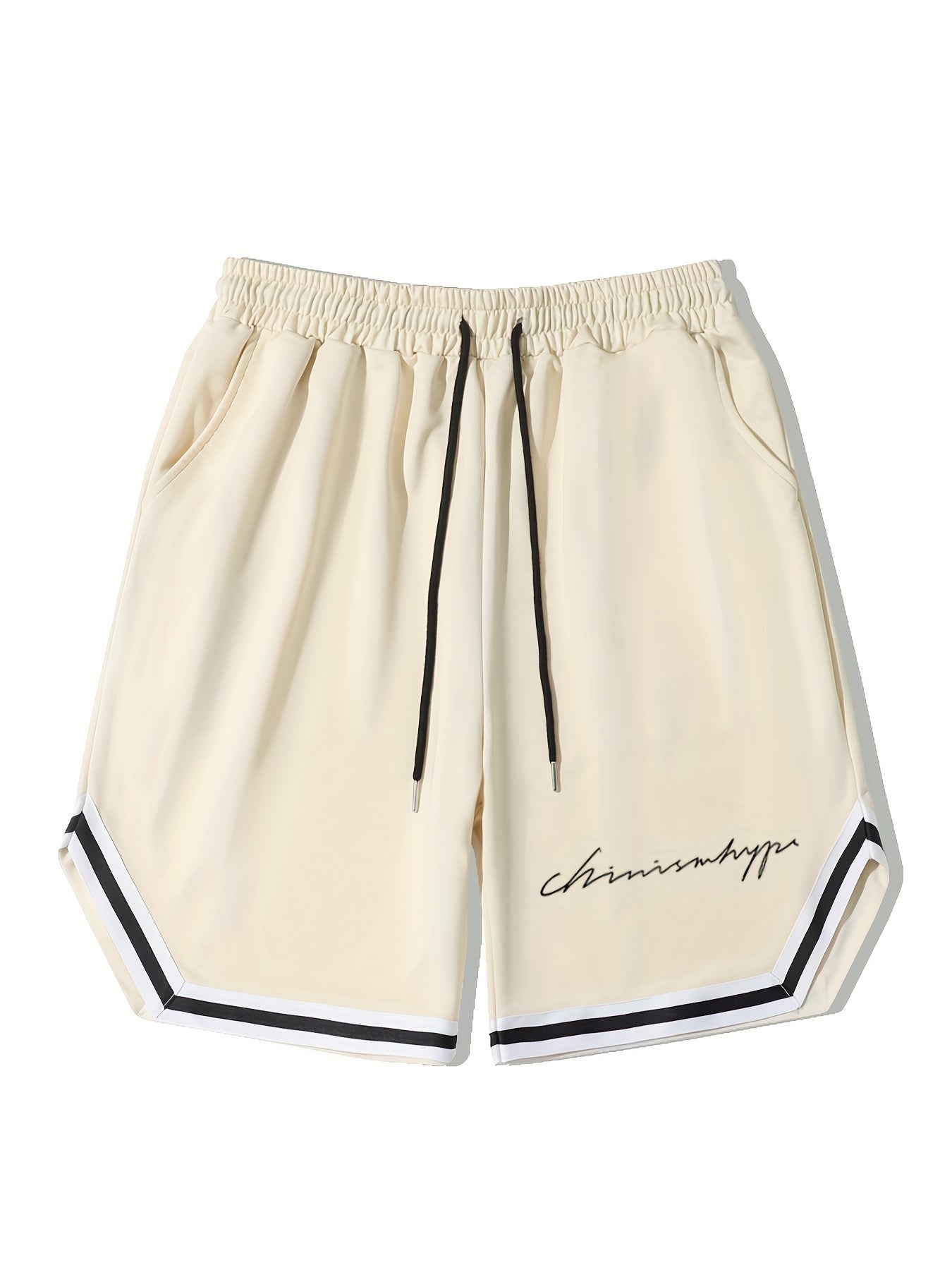 Men's Streetwear Shorts Letter Print Drawstring Stretchy Short Pants