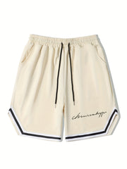 Men's Streetwear Shorts Letter Print Drawstring Stretchy Short Pants