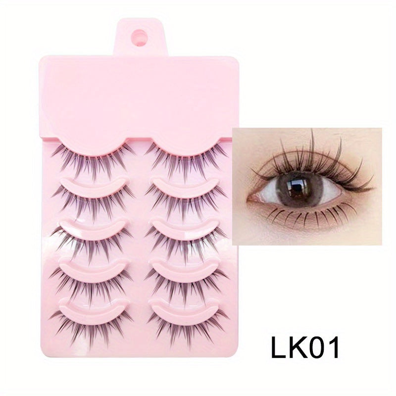 Manga Anime Lashes Soft Natural Thick False Eyelashes Pointed Cat Eye
