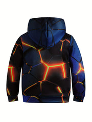 Luminous 3D Print Boys Casual Pullover Hooded Long Sleeve Sweatshirt