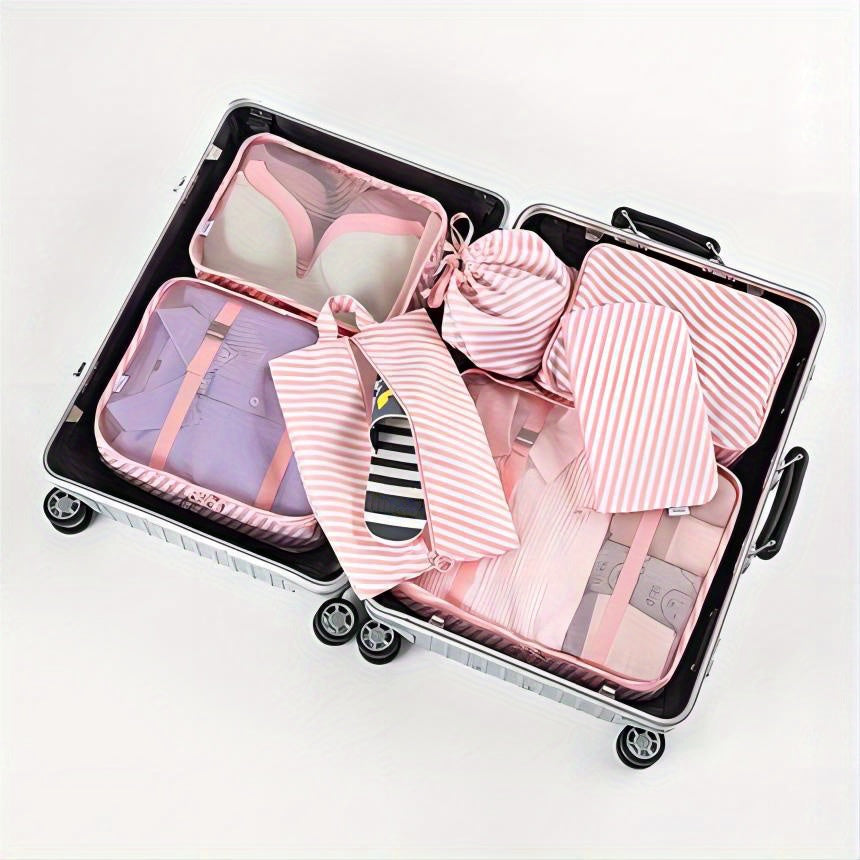 7pcs Clear Luggage Packing Organizer Lightweight Handheld Packing Cubes