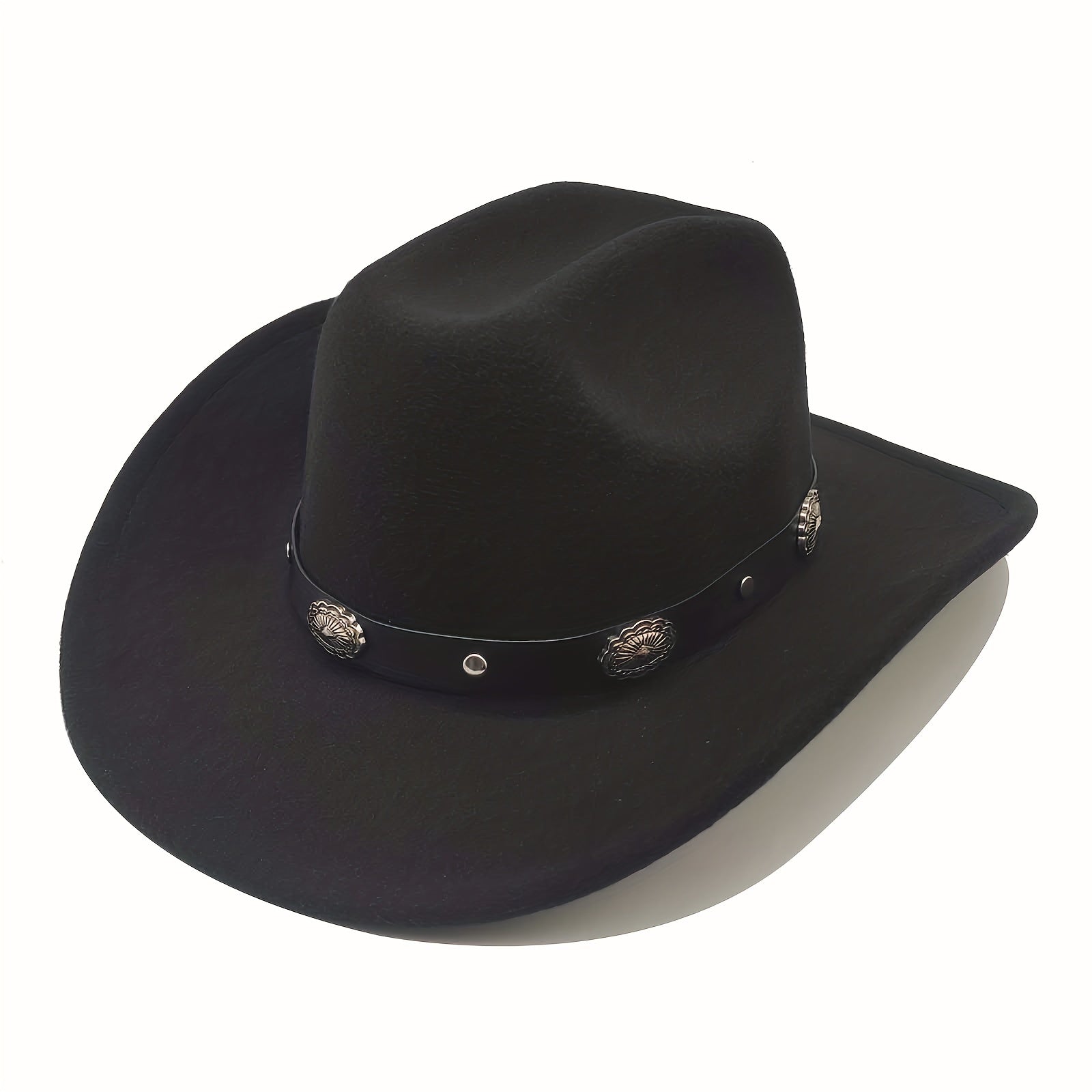 Classic Wide Brim Western Cowboy Hat with Buckle Belt