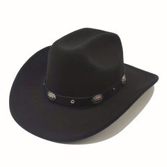 Classic Wide Brim Western Cowboy Hat with Buckle Belt