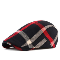 Summer Plaid Beret Cap Sunscreen Visor Hat