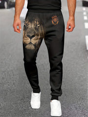 Men's Lion & Crown Graphic Sweatpants Casual Slightly Stretch Breathable Joggers