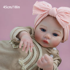 18-Inch Meadow Reborn Doll Full Body Silicone Vinyl Girl Doll 3D Painted Skin