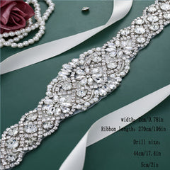 Rhinestone Bridal Belt Wedding Waist Sash Faux Pearl Handcrafted Accessories