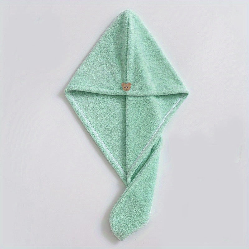 Quick Drying Hair Cap Absorbent Coral Fleece Shower Cap with Thickened Towel