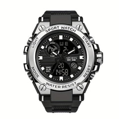 Men's Outdoor Waterproof Dual Display LED Alarm Watch