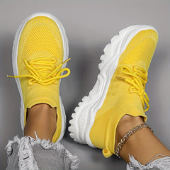 Women's Breathable Mesh Lace Up Sneakers Lightweight Sports Shoes