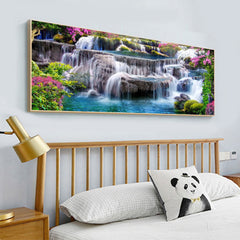 Large Waterfall 5D Diamond Painting Kit 90x40cm Full Round Drill DIY Crystal Rhi