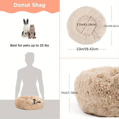 Cozy Round Pet Bed with Warming Mat & Removable Pillow