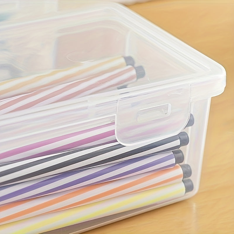 Large Capacity Transparent Stationery Storage Box Pen Holder