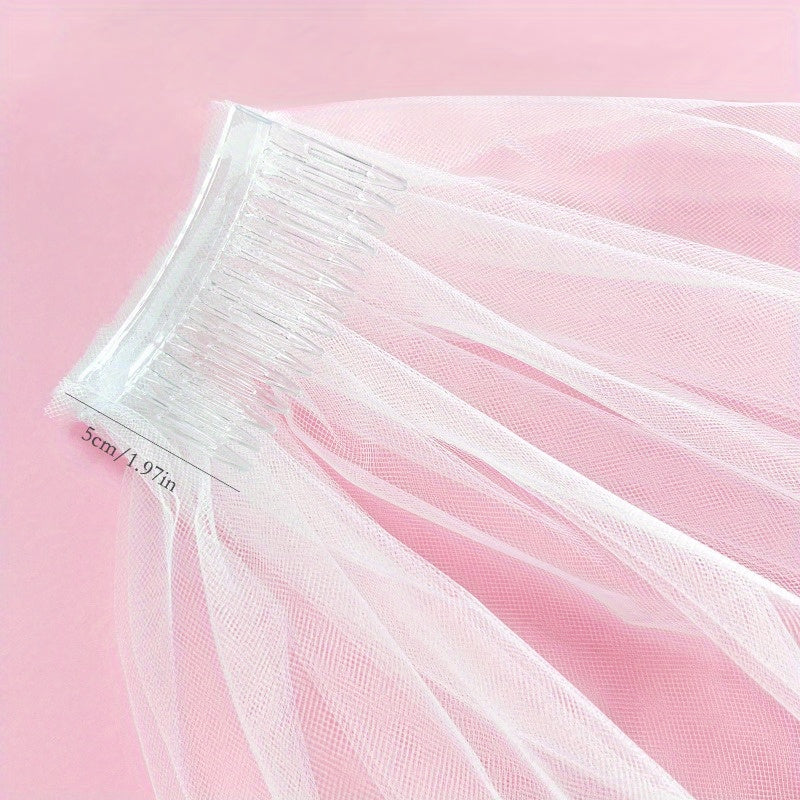 2pcs Bridal Veils with Floral Embroidery for Wedding Ceremonies