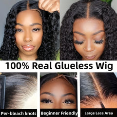 Deep Curly Lace Front Wigs Human Hair Wig Kinky Curly Glueless