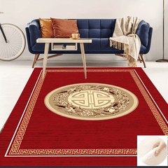 Fluffy Faux Wool Area Rug Non-slip Vintage Oriental Large Carpet