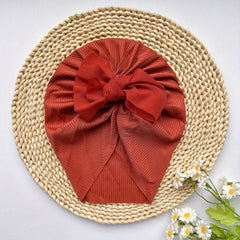 Soft Elastic Flower Baby Hat With Bow for Girl