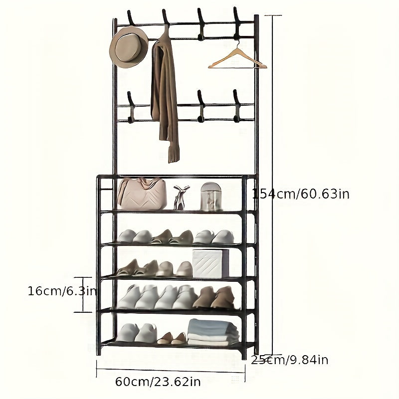 Thickened & Reinforced 59" Shoe & Hat Rack Clothes Rack