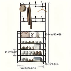 Thickened & Reinforced 59" Shoe & Hat Rack Clothes Rack
