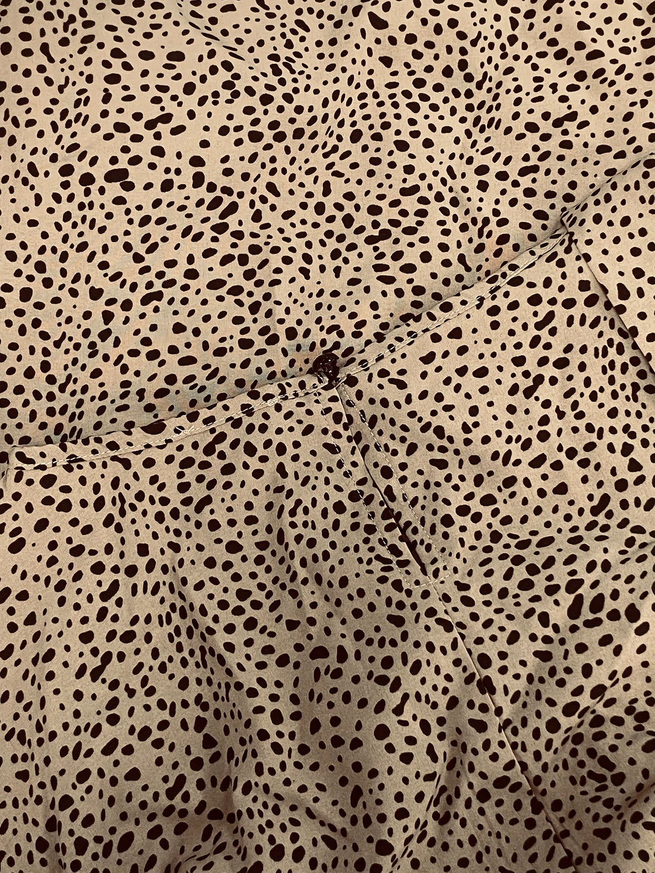 Leopard Print Dress Casual Drawstring Notched Neck Short Sleeve Dress