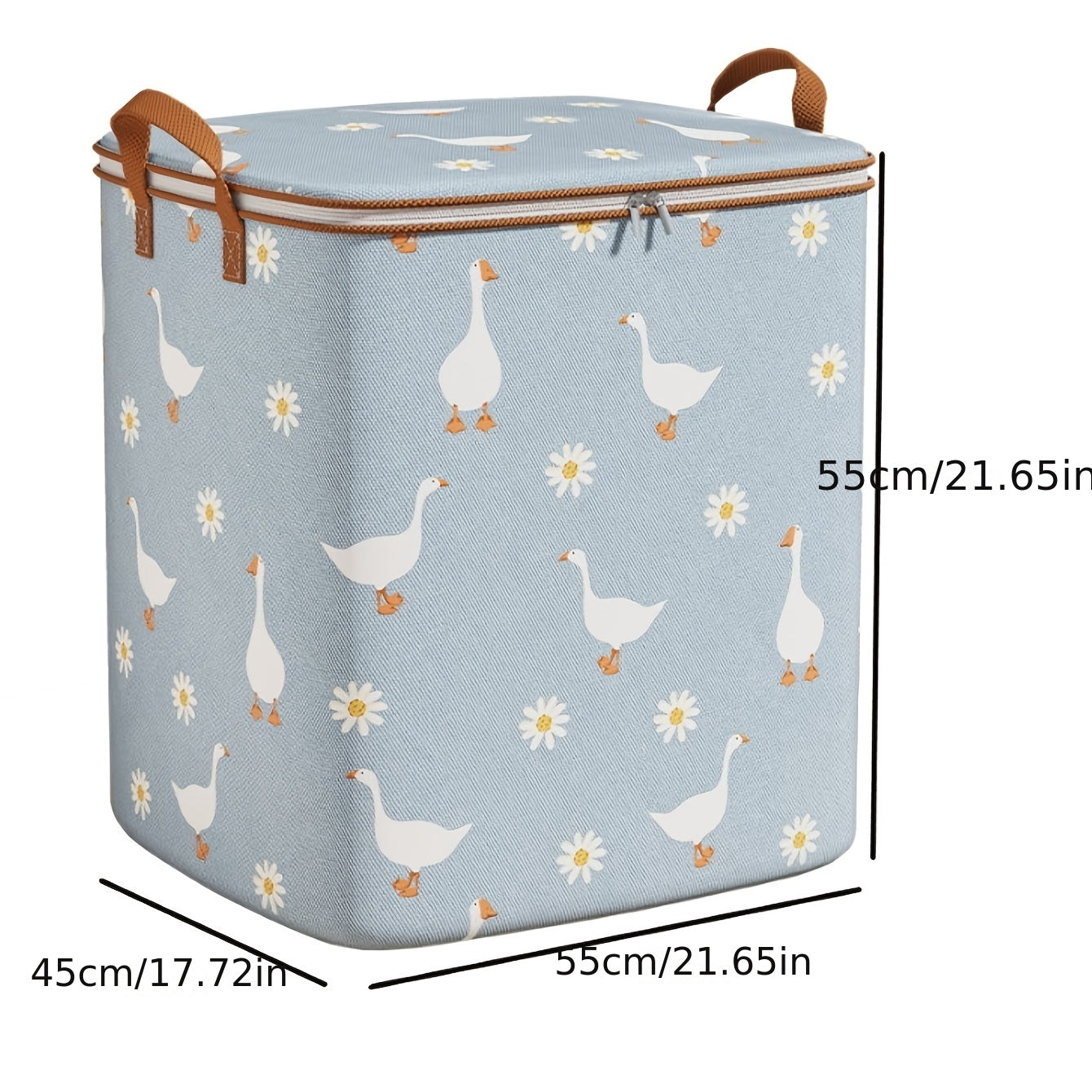 Daisy & Goose Pattern Storage Box Lightweight Zipper Organizer