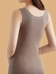 Solid Thermal V Neck Sleeveless Top Women's Lingerie