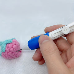 Plastic Crochet Hook Embroidery Tool Retractable Stamping Needle Set