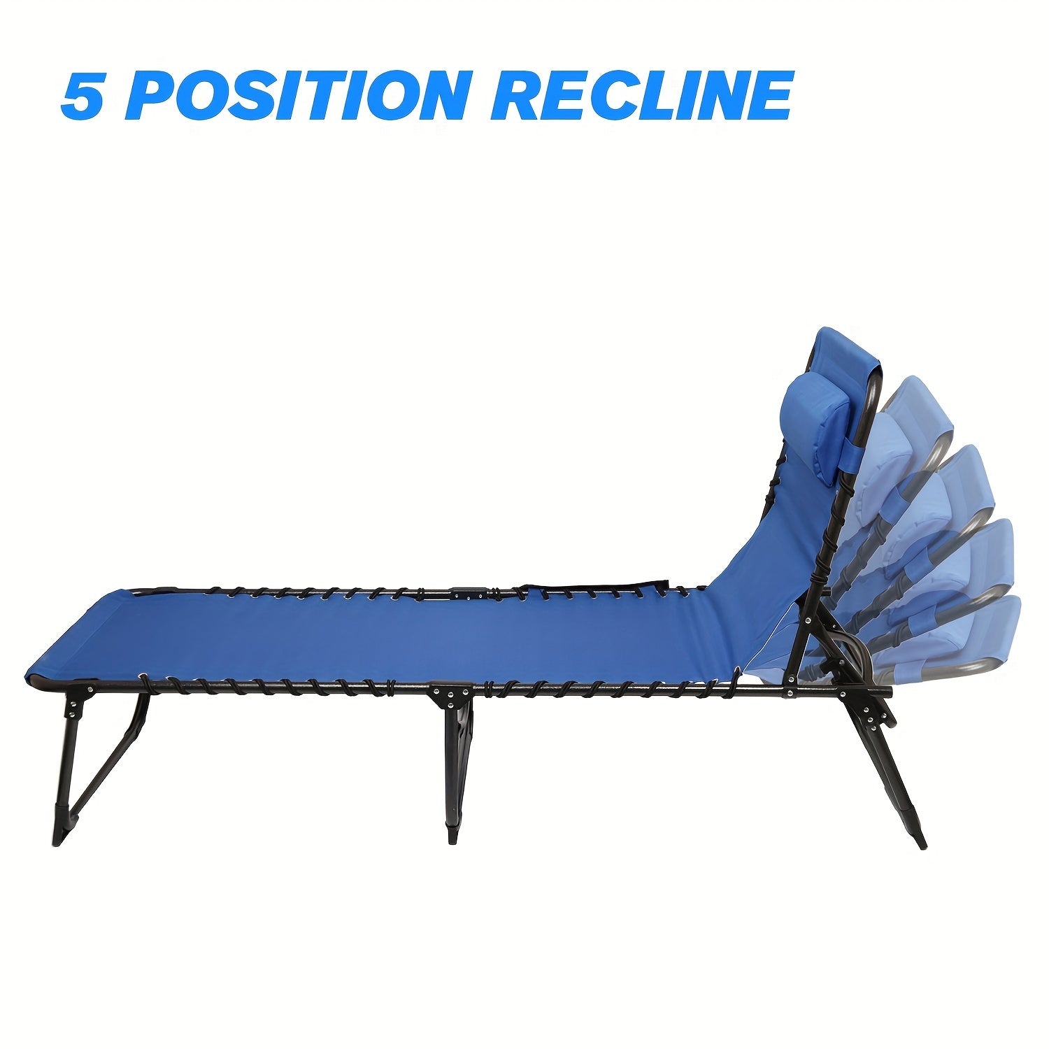 1pc Folding Lounge Chair Adiustable Lounger Outdoor Indoor Folding Chairs