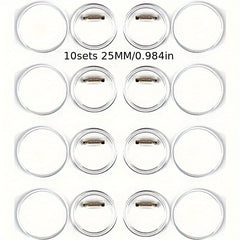 Acrylic Buttons Badges Transparent Pins DIY Crafts Set