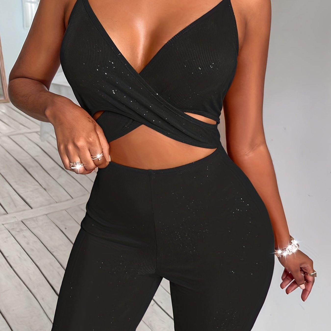 Sexy V-Neck Sleeveless Romper Jumpsuit Women's Clothing