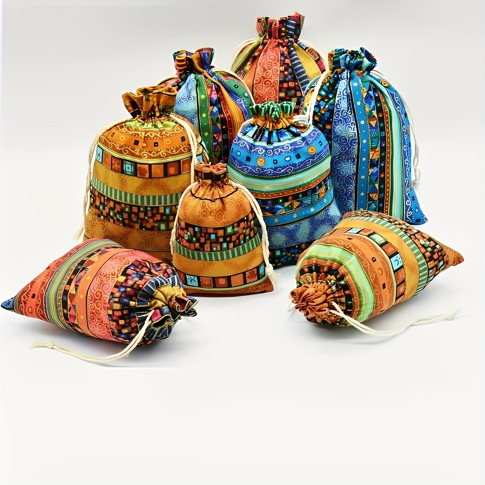 4pcs Egyptian Style Jewelry Coin Bags Drawstring Gift Bag