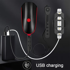 Waterproof USB Rechargeable Bike Lights LED Headlight Horn Bell Front Back Light